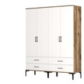 Dulap pentru haine, Hommy Craft, Kumsal TT, 160x47.5x201.4 cm, PAL, Nuc/Alb