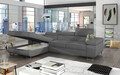 Coltar extensibil stanga 4 locuri ELTAP, Armd-26, Armando, 289x203x85 cm, lemn/poliester, gri/verde