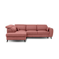 Coltar extensibil stanga 4 locuri ELTAP, LT-24LU, Noble, 255x201x100 cm, lemn/poliester, roz inchis