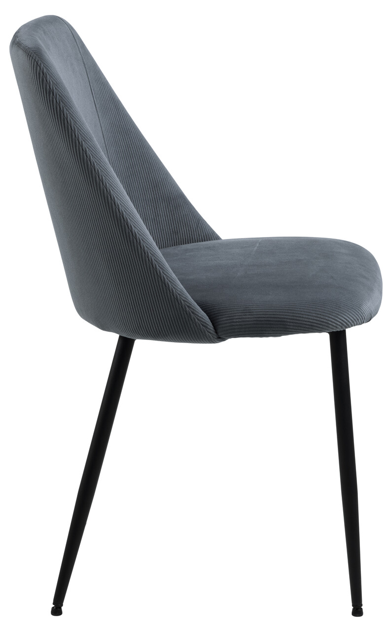 Scaun Ines, Actona, 49.2x57.5x84 cm, tesatura corduroy/otel, gri - view 6