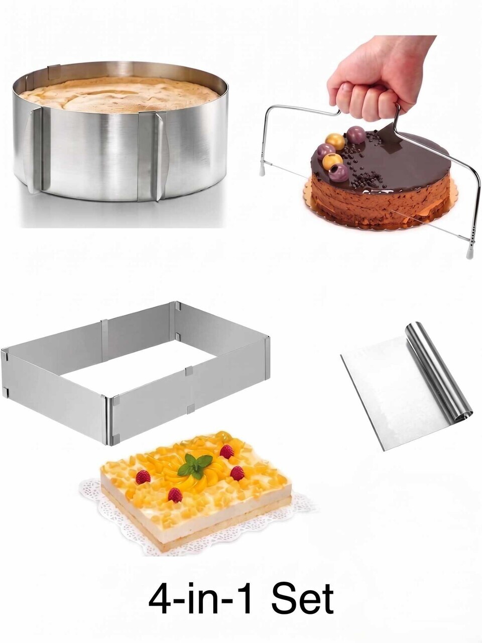 Set Dariole, Hermia, 603SLS1120, Inox, Matriță rotundă: 16-30 cm, Argintiu