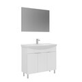 Set Dulap de Baie cu Chiuvetă și Oglindă (2 Piese), Hanah Home, Purus 100, Alb