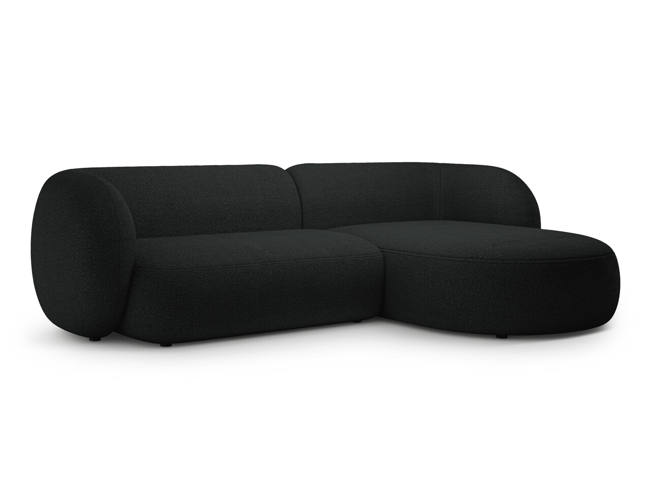 Coltar dreapta 3 locuri, Kate, Micadoni, 285x176x76 cm, tesatura boucle, negru - 2 | YEO