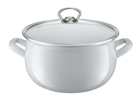 Oala emailata cu capac garden, ambition, 4.2 l, 20 cm, gri