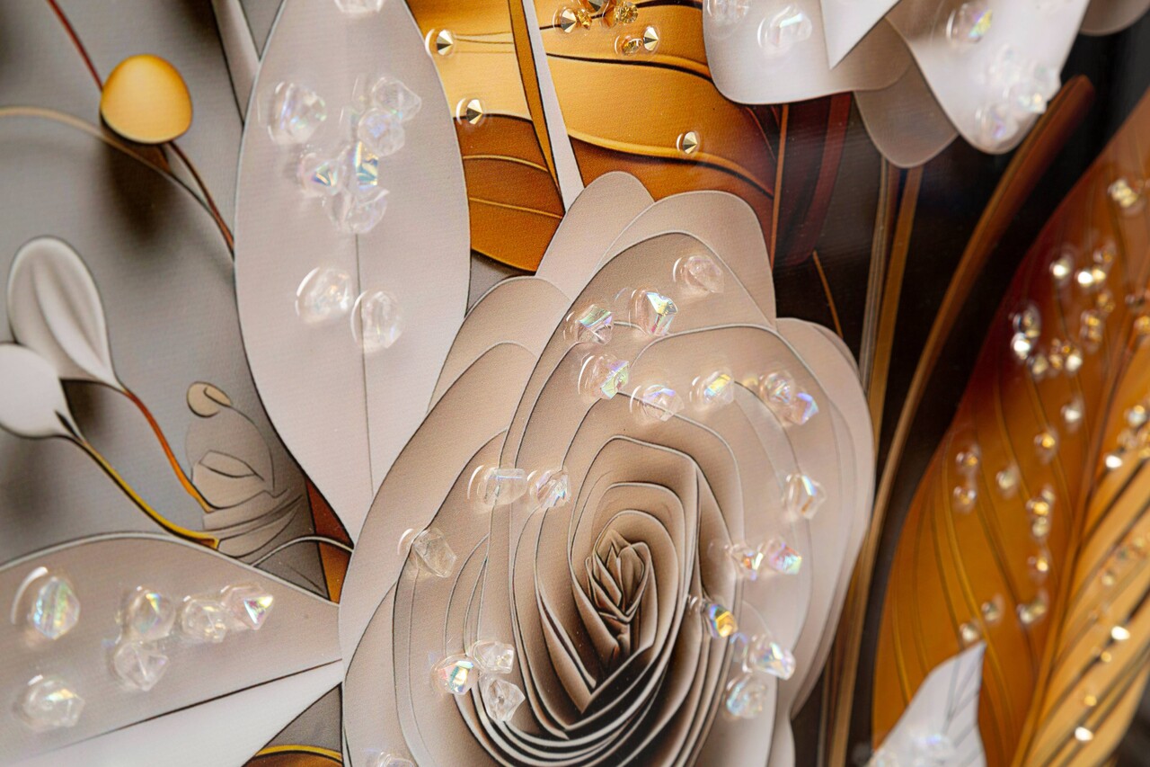 Tablou decorativ Flora M, Mauro Ferretti, 42x62 cm, metal/lemn de brad/canvas, multicolor - 1 | YEO