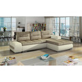 Coltar extensibil dreapta 4 locuri ELTAP, Ov21, Ottavio, 275x180x85 cm, lemn/poliester, bej/bej deschis