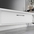 Comoda TV, Decortie, Ada, 188 x 42.6 x 40 cm, pal melaminat, alb/negru