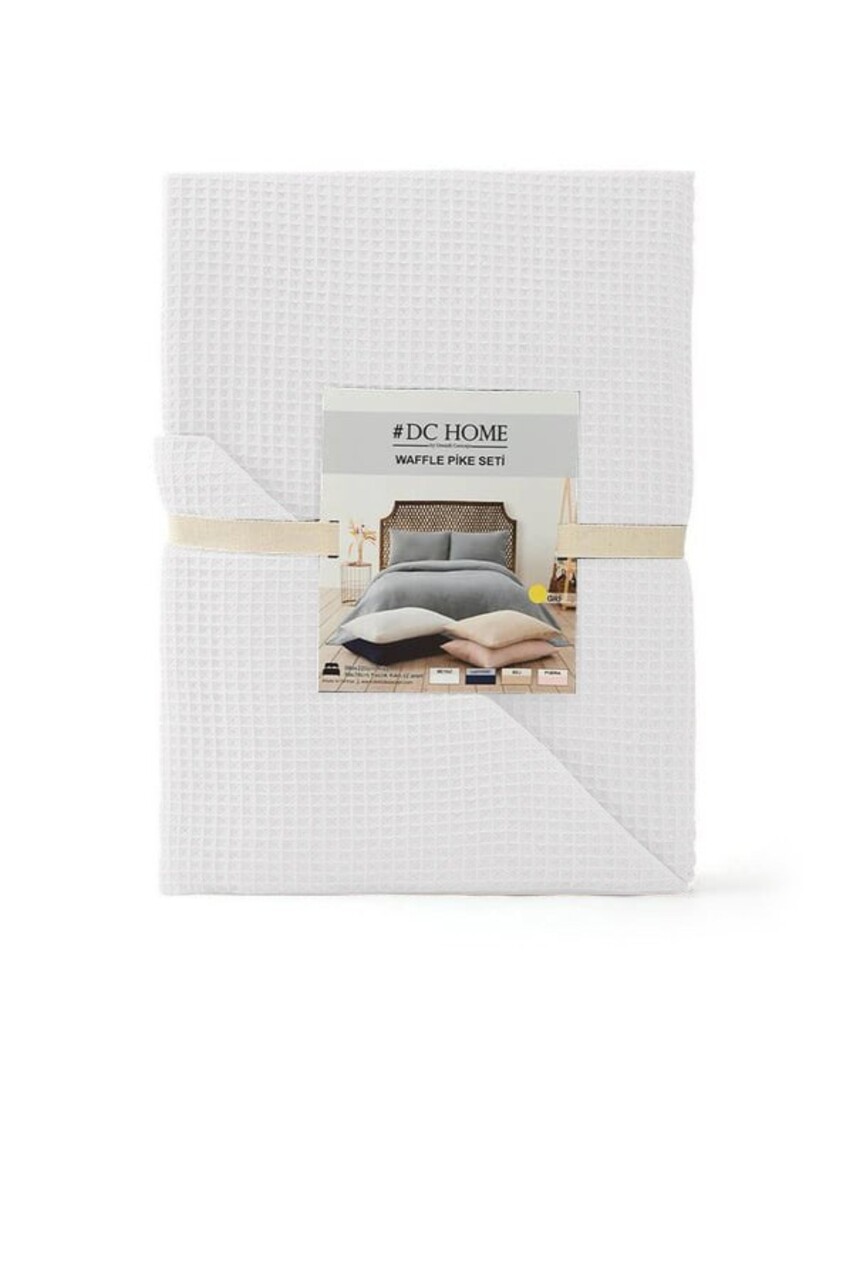 Cuvertura matlasata dubla, Waffle - White, DC Home, 70% bumbac/30% poliester