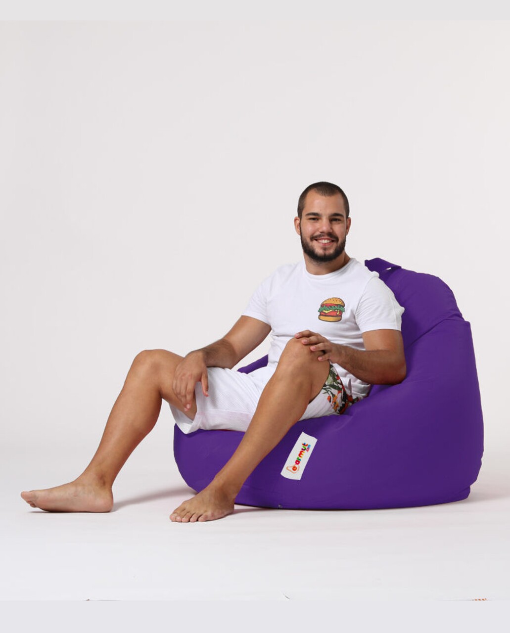 Fotoliu Puf, Bean Bag, Ferndale Premium XXL, 115 X 130 Cm, Poliester Impermeabil, Mov