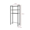 Dulap masina de spalat, Puqa Design, Nigel, 24x68x150 cm, Metal, Negru