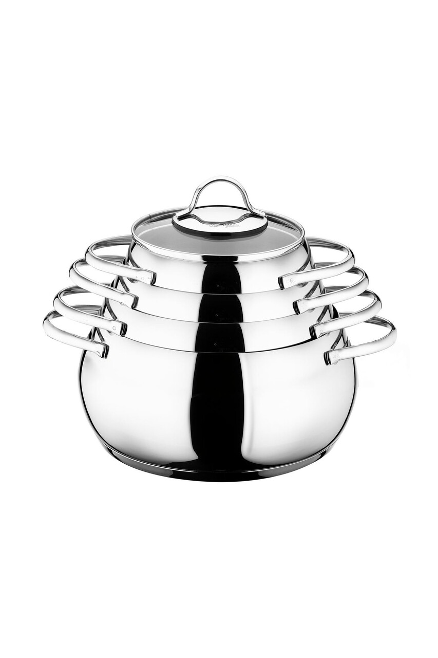 Set vase pentru gatit, Hermia, 868ARY1322, Capac 1: 16 x 8 cm (1 bucată), Argintiu - view 3