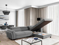 Coltar extensibil dreapta 4 locuri ELTAP, Mari-38, Mariall, 288x200x92 cm, lemn/poliester, gri