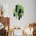 Decoratiune de perete, Treemac, Macrame, Metal, Verde / Verde închis / Mentă / Negru