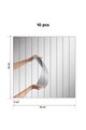 Oglinda decorativa, Mirrorland, Rectangular Stripe, Oglindă indestructibilă cu obturator, Argintiu