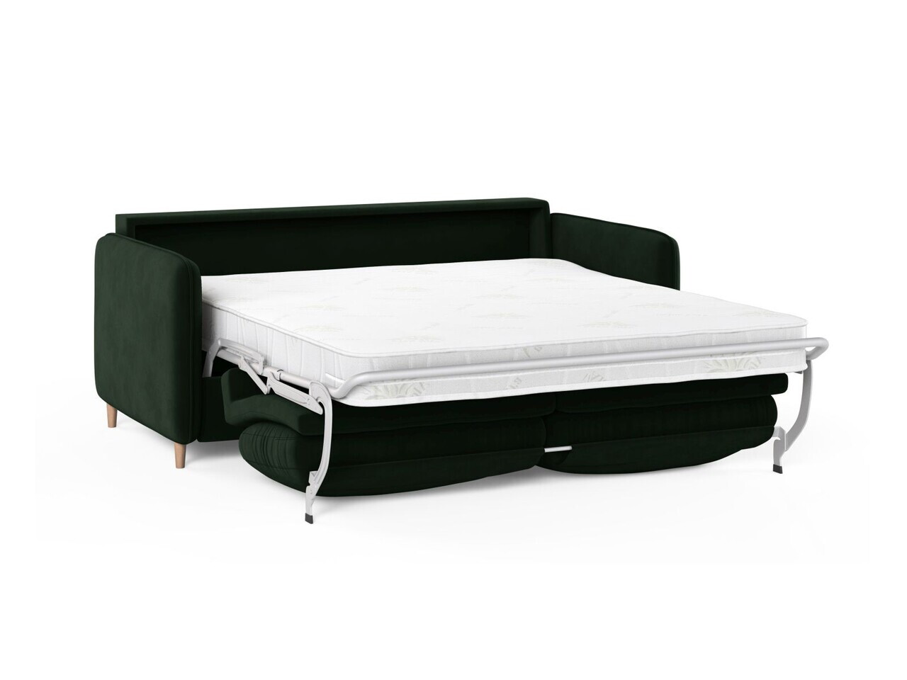 Canapea extensibila 3 locuri, Simo, Micadoni Home, 184x102x95 cm, catifea, verde bottle — imaginea 4