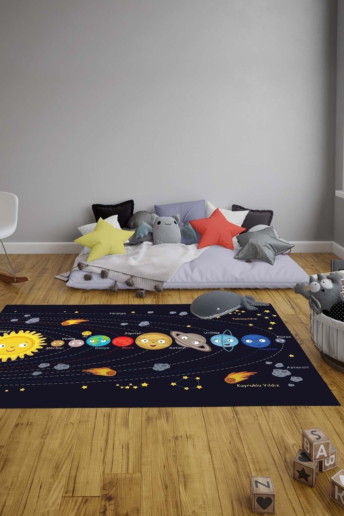 Covor, Cocuk-000038-012, 160x230 cm, Poliester, Albastru inchis