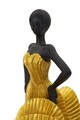 Figurina /sculptura decorativa  Fashion Dancing Woman, Mauro Ferretti, 16.5x15x36 cm, polirasina, negru/auriu