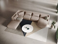 Coltar panoramic stanga 6 locuri, Tulum, Cosmopolitan Design, 330x255x70 cm, catifea, bej