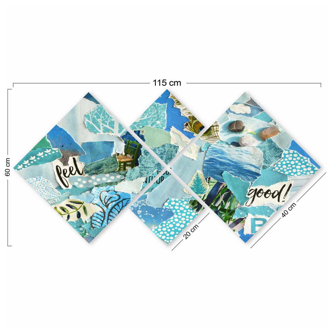 Set 4 tablouri decorative, 4MDF556562842, MDF, Imprimat UV, Multicolor