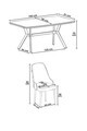 Set masa si scaune (7 piese), Hanah Home, Asel, Sonata / Crom / Antracit