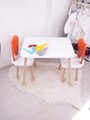 Set masa si scaun pentru copii, Bambini, Bunny One Chair Set, Portocaliu/Alb