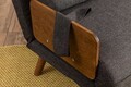 Canapea extensibilă cu 2 locuri, Futon, 859FTN2724, Metal , Gri inchis