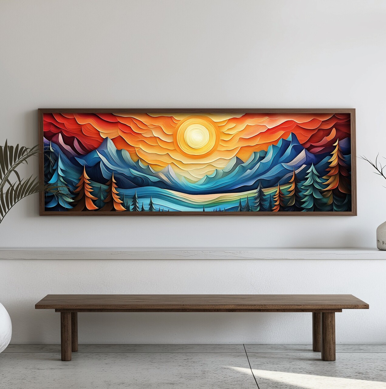 Tablou decorativ EMR057 Lemn Multicolor