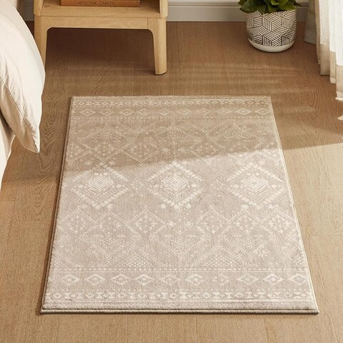 Covor antiderapant Songmics Boho, 61x92 cm, lavabil la masina, poliester, cappuccino