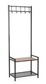 Cuier cu pantofar Haldor, Bizzotto, 64.5x37.5x180 cm, otel/MDF, negru/natural