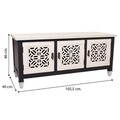 Bufet inferior cu 3 usi Karl, Creaciones Meng, 105.5x40x46 cm, lemn de brad/MDF, alb antic