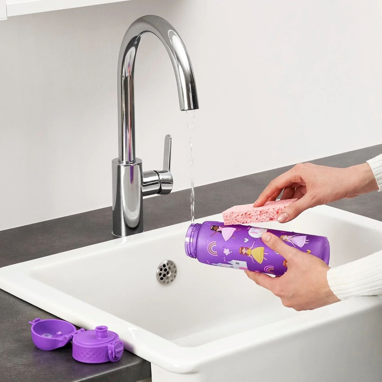 Sticla apa pentru copii Slim, recyclon, 500ml, Princess - Ion8 - imagine 10