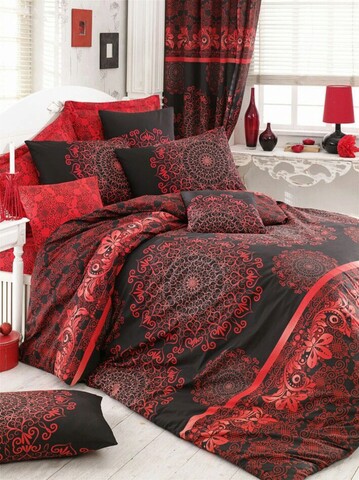 Lenjerie de pat dubla, Osmanlı - Red, Pearl Home, Bumbac Ranforce