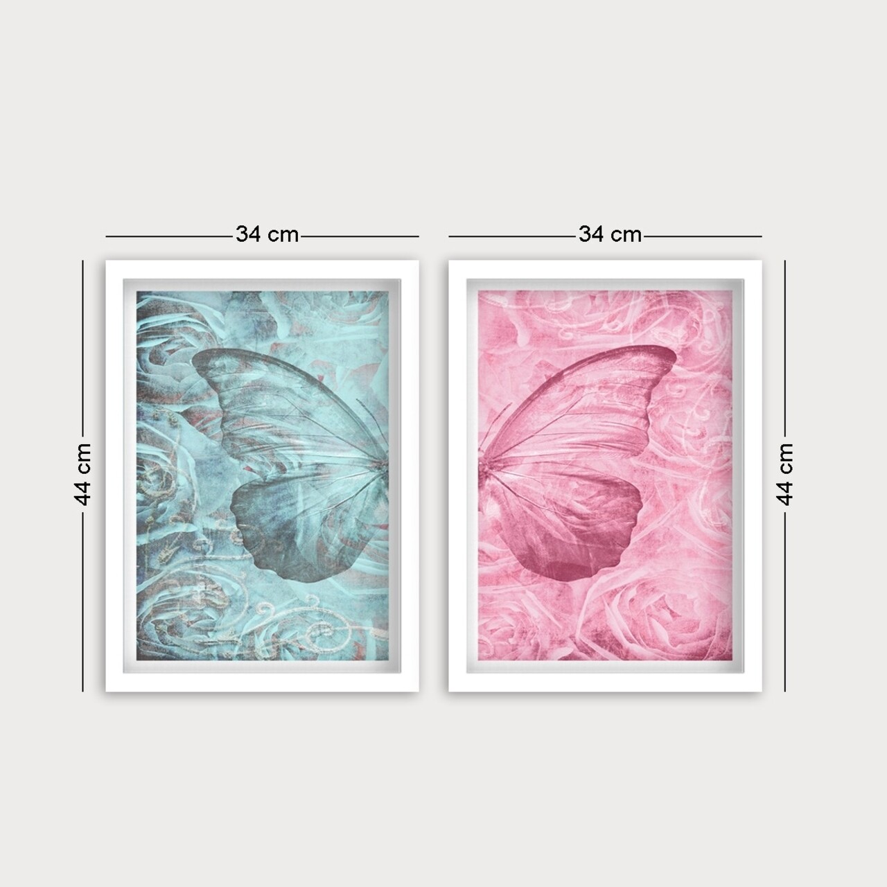 Set 2 tablouri decorative, SET_114, Lulu, 34x44 cm, plastic - 1 | YEO
