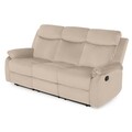 Canapea cu 3 locuri si 2 reclinere manuale, Louis XL, L.194 l.95 H.102, stofa, bej