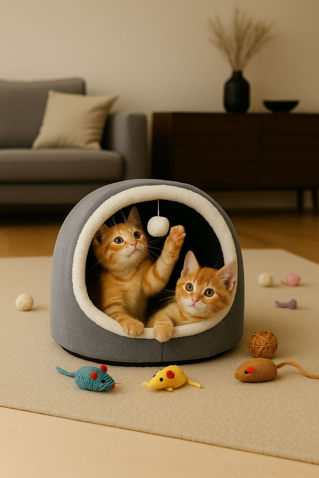 Pat pentru pisici, Paws & Whiskers, Alaska STD, Poliester, Gri