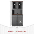 Bufet Luzerna 5.1, Inter Link, 90x45x190 cm, lemn, gri/sepia