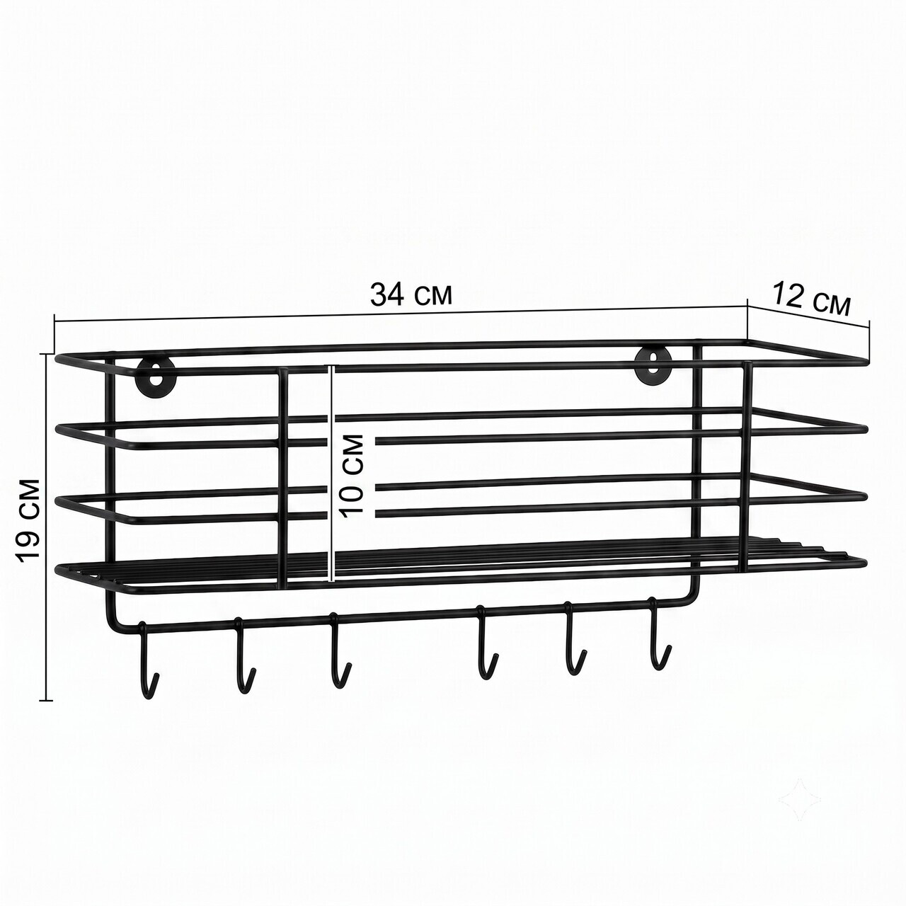 Raft de perete, Hanah Home, Bark, 34x19x12 cm, Negru — imaginea 5
