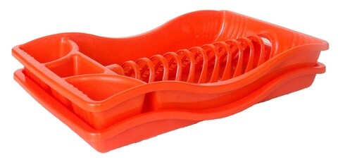 Scurgator de vase cu tava Vanora, 45 x 27 cm, plastic, portocaliu