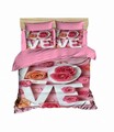 Lenjerie de pat dubla King (EU) (ES), 3 piese, 197, Pearl Home, Poliester Satinat