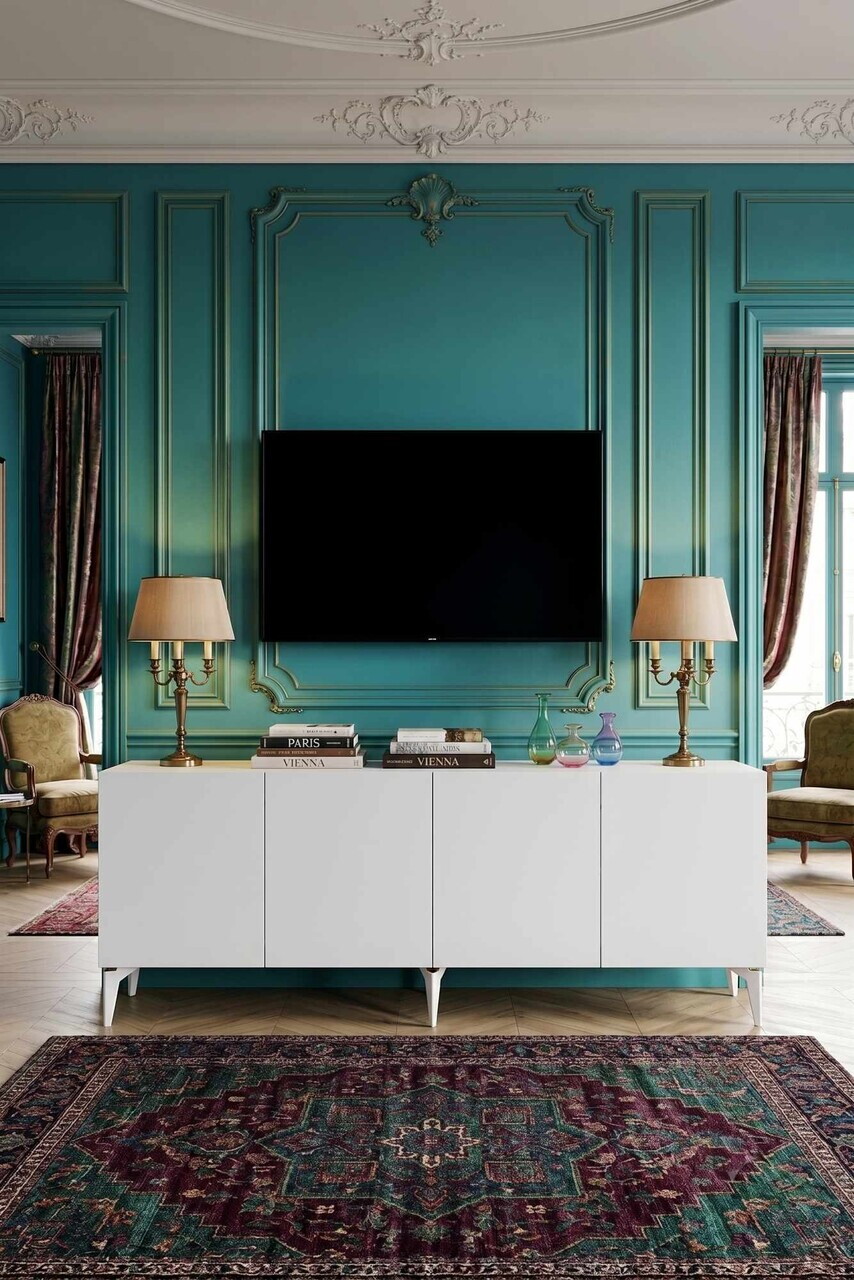 Consola, Hanah Home, Gumus 180, 180x79x32 cm, Alb — imaginea 2