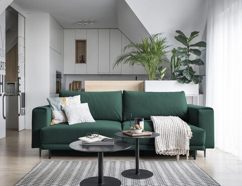 Canapea extensibila 4 locuri ELTAP, SO-DAL-38VE, Dalia, 248x84x95 cm, lemn/poliester, verde