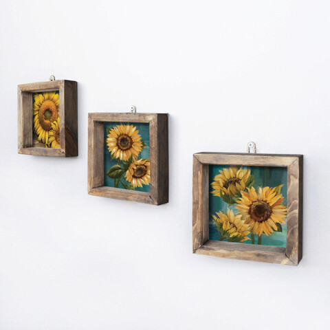 Set 3 tablouri decorative, UKZM005, MDF, Imprimat UV, Multicolor