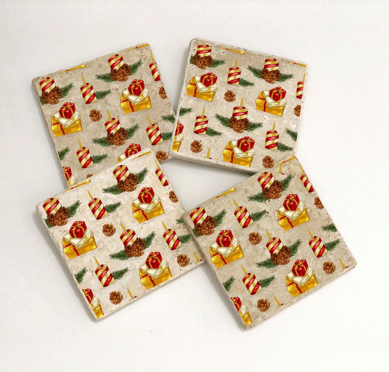 Set suporturi de pahare, Hermia, 366TYR1212, 10 x 10 x 1 cm, 4 piese, Multicolor - view 2