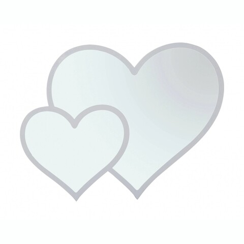 Oglinda de perete double heart, mauro ferretti, 65x50 cm, fier, alb