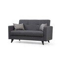 Canapea extensibilă cu 2 locuri, Misty, 730MST1108, Cadru: METAL/LEMN, Gri inchis