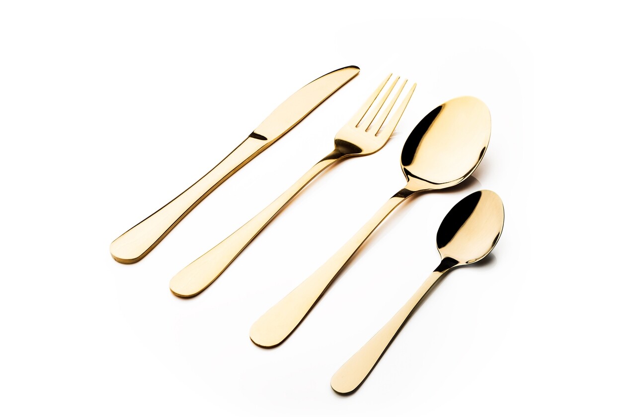 Set Tacamuri Din Inox, 16 Piese, Sabichi, Gold Glamour