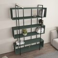 Corp biblioteca, Zena Home, Bruti, 120x180x29.6 cm, PAL, Verde/Negru