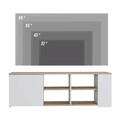 Comoda TV, Minima, Rome, 150x45x35 cm, Stejar / Alb