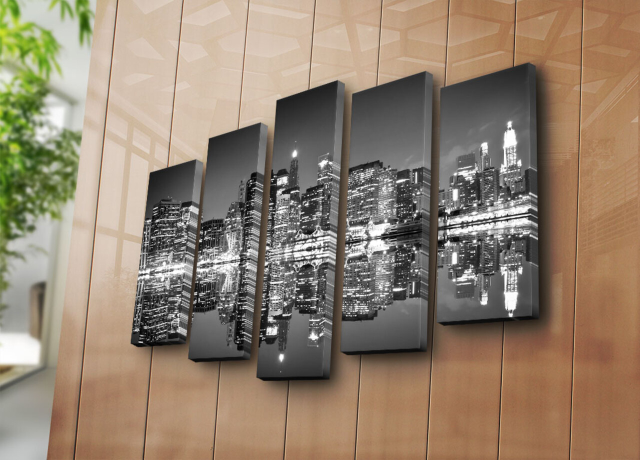 Set 5 tablouri decorative 5PATK-4 19 x 70 cm Multicolor