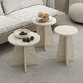 Set masute 3 piese, Hanah Home, Mantar, Travertin